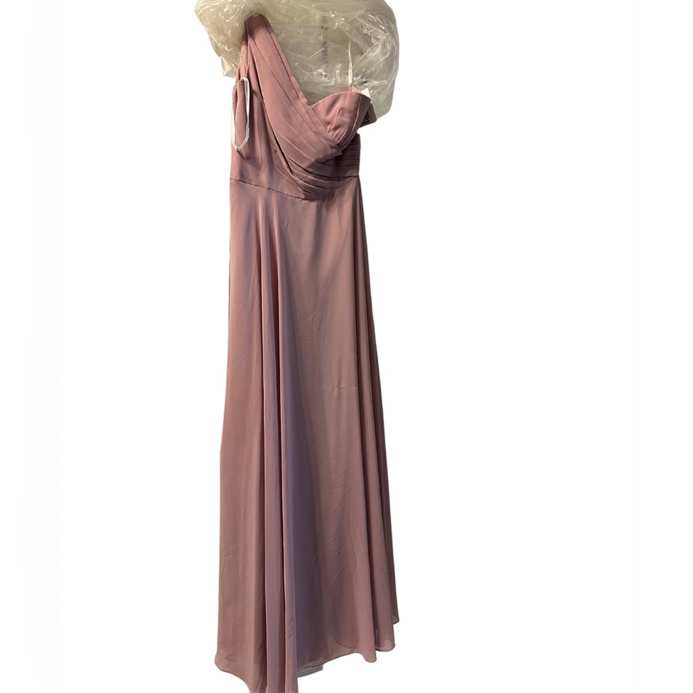 David’s Bridal Mauve Bridesmaid Dress Floor Length